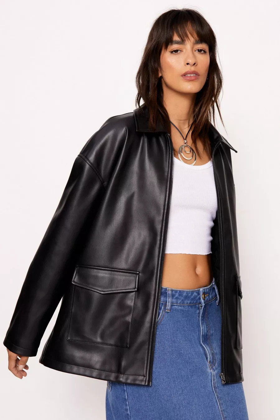 Pocket Detail Faux Leather Jacket | Nasty Gal US