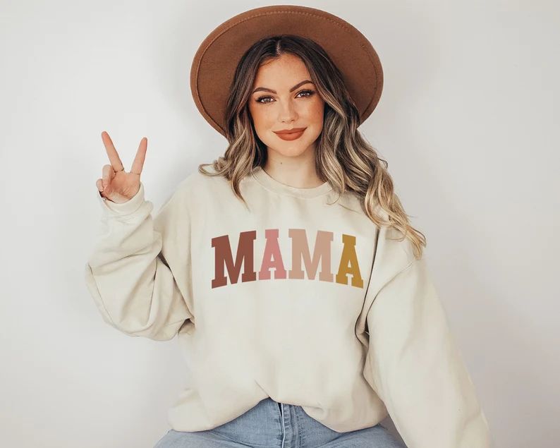 Mama Sweatshirt Mama Shirt Mama Crewneck Boho Mama | Etsy | Etsy (US)