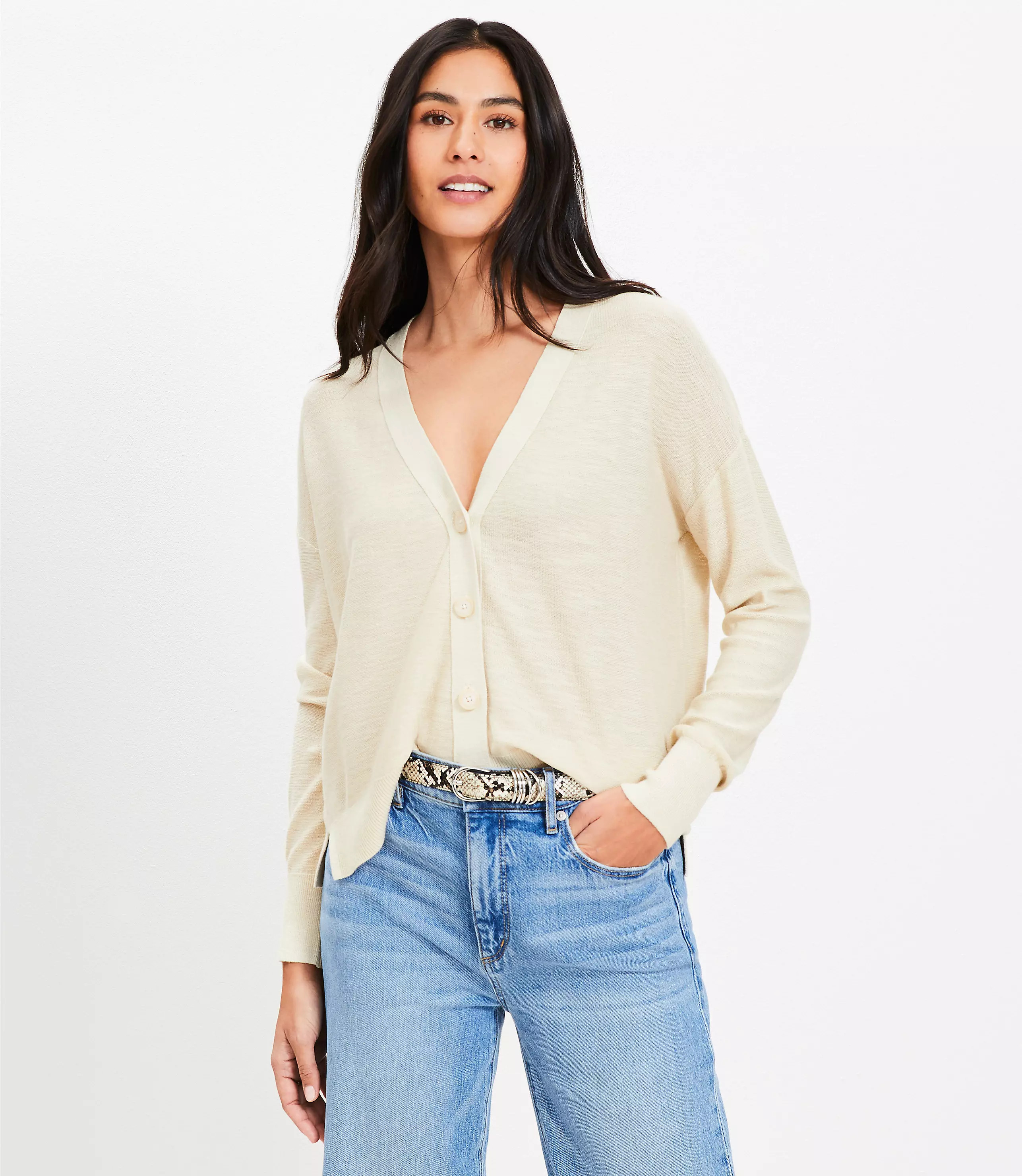 Drop Shoulder Cardigan | LOFT