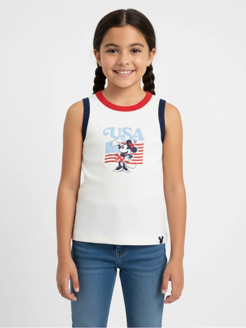 Minnie Mouse Girls USA Graphic Tank Top, Sizes 4-18 | Walmart (US)