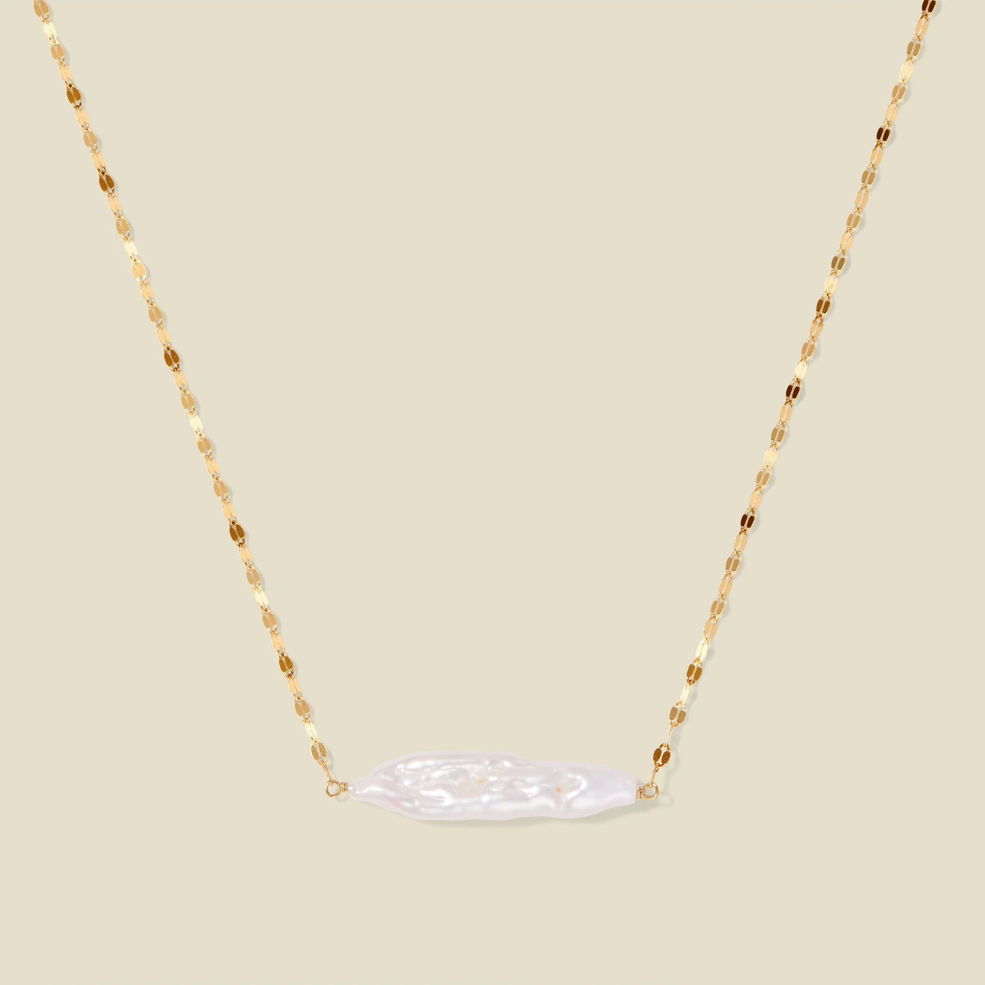 Baroque Pearl Bar Necklace | Everyday Pearl Keepsake | Made By Mary | Made By Mary