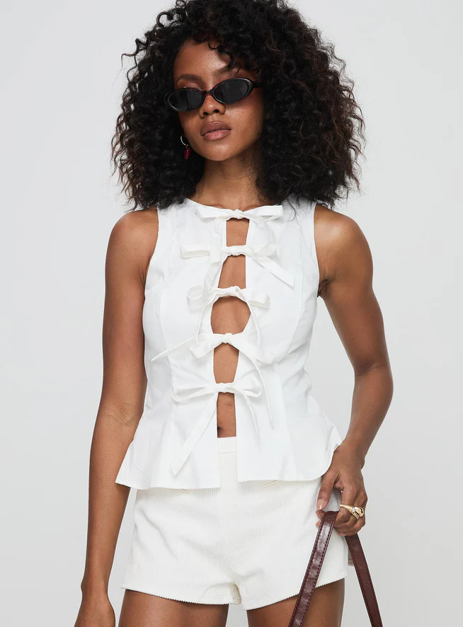 Luminary Tie Up Top White | Princess Polly US