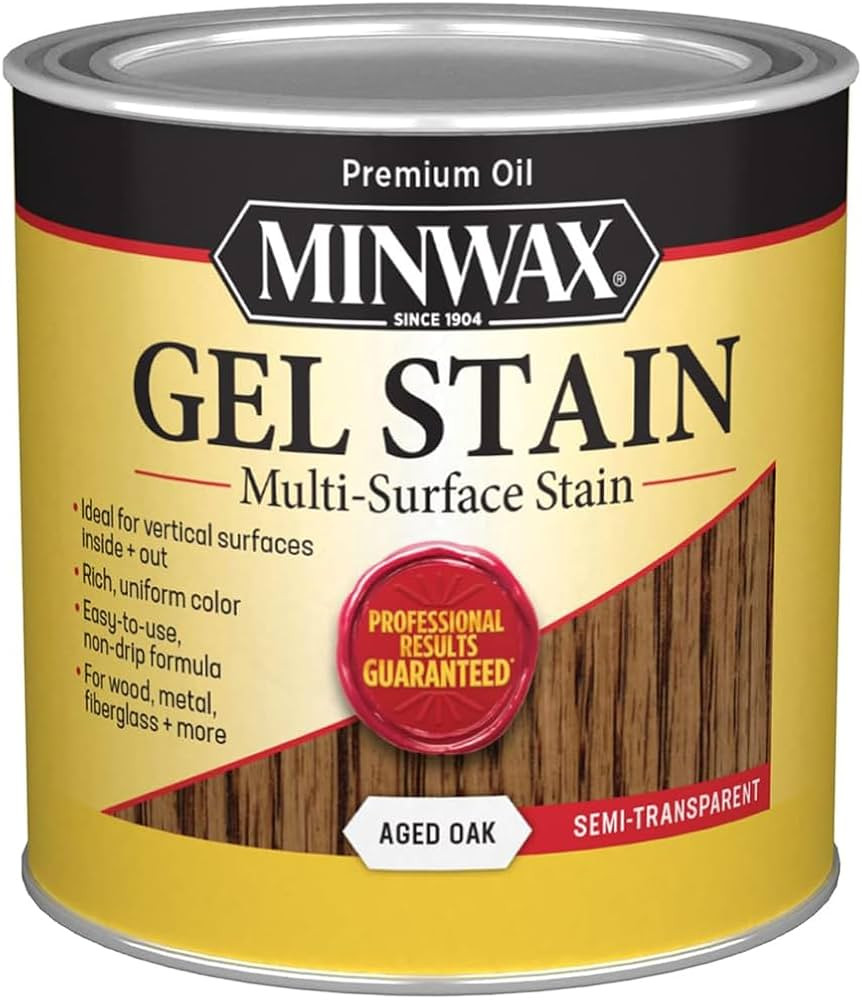 qt Minwax 66020 Aged Oak Gel Stain Multi-Surface Stain, Semi-Transparent | Amazon (US)