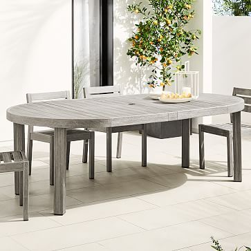 Portside Outdoor Round Expandable Dining Table (48"–93") | West Elm (US)