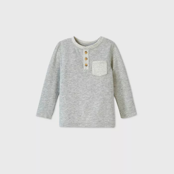 Toddler Boys' Double Knit T-Shirt - Cat & Jack™ Gray | Target
