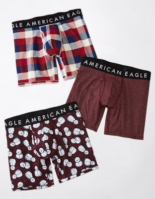 AEO 6" Classic Boxer Brief Holiday 3-Pack | American Eagle Outfitters (US & CA)