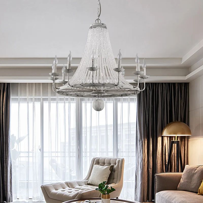 Semaj 12 - Light Candle Style Empire LED Chandelier with Beaded Accents | Wayfair North America