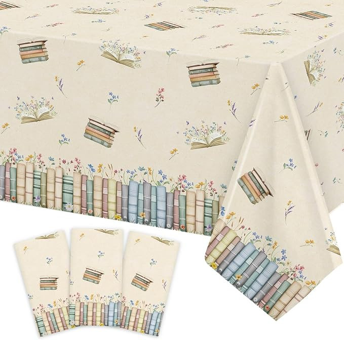 3pcs Book Themed Party Decorations Tablecloths, Plastic Storybook Baby Shower Decorations Tablecl... | Amazon (US)
