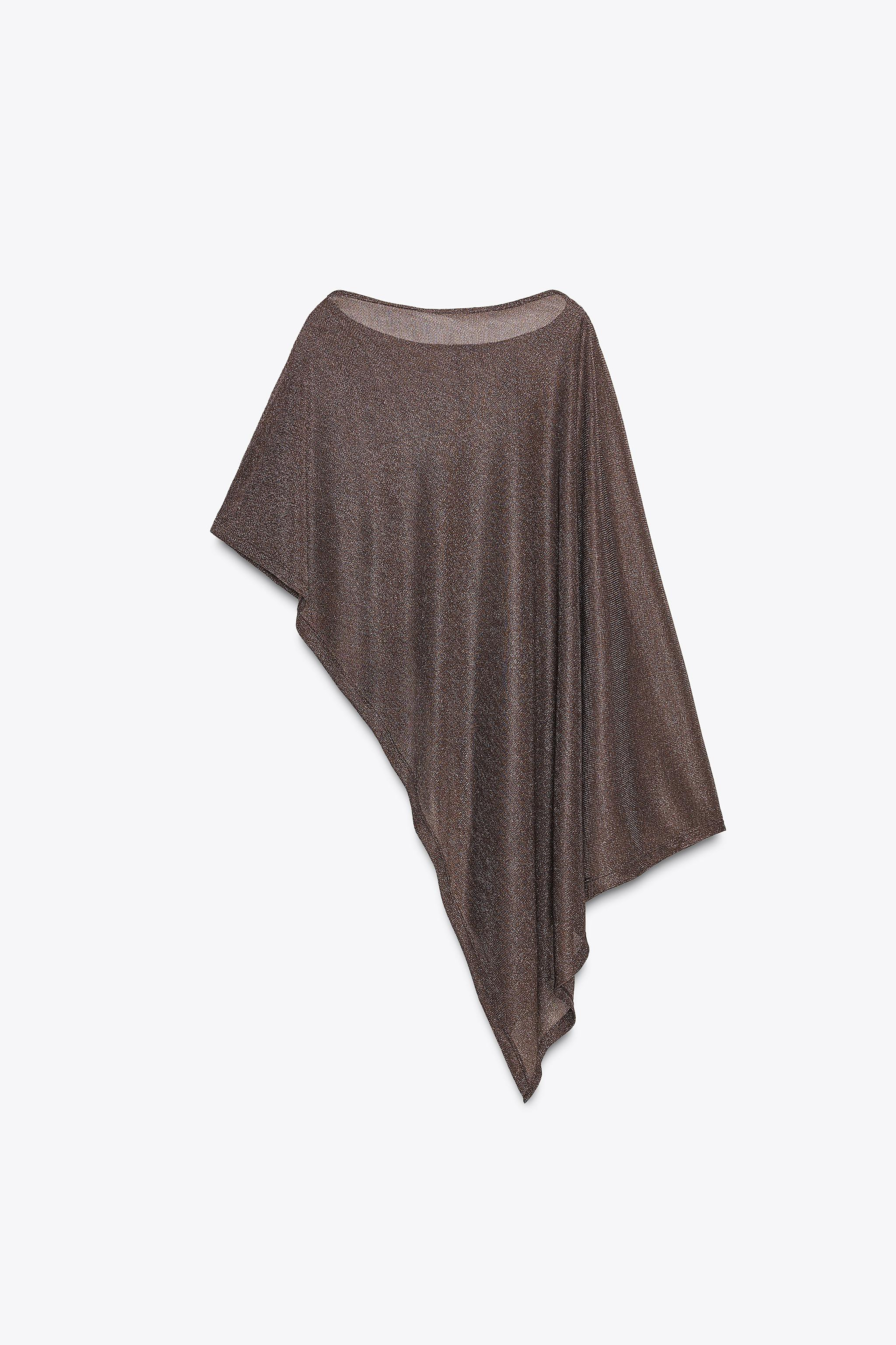 ASYMMETRIC METALLIC THREAD CAPE | Zara US