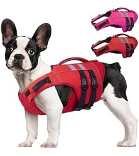 Kuoser Dog Life Jacket High Flotation, Reflective Dogs Life Vest for Swimming Boating, Adjustable... | Amazon (US)