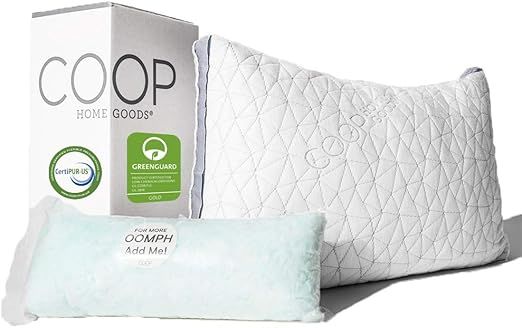 Coop Home Goods - Eden Adjustable Pillow - Hypoallergenic Shredded Memory Foam with Cooling Gel -... | Amazon (US)