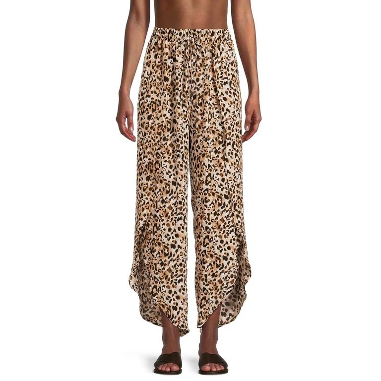 Time And Tru Women's and Women's Plus Gathered Waist Petal Pants Cover Up | Walmart (US)