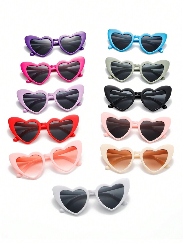 Vintage Heart Shape Sunglasses For Women, Fashionable, Face Slimming, Perfect For Summer Travelin... | SHEIN