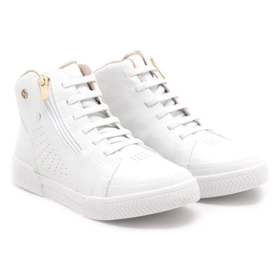 Tênis Kolosh Botinha Zíper Flatform Pelica Feminino C3010 - Branco | Netshoes (BR)