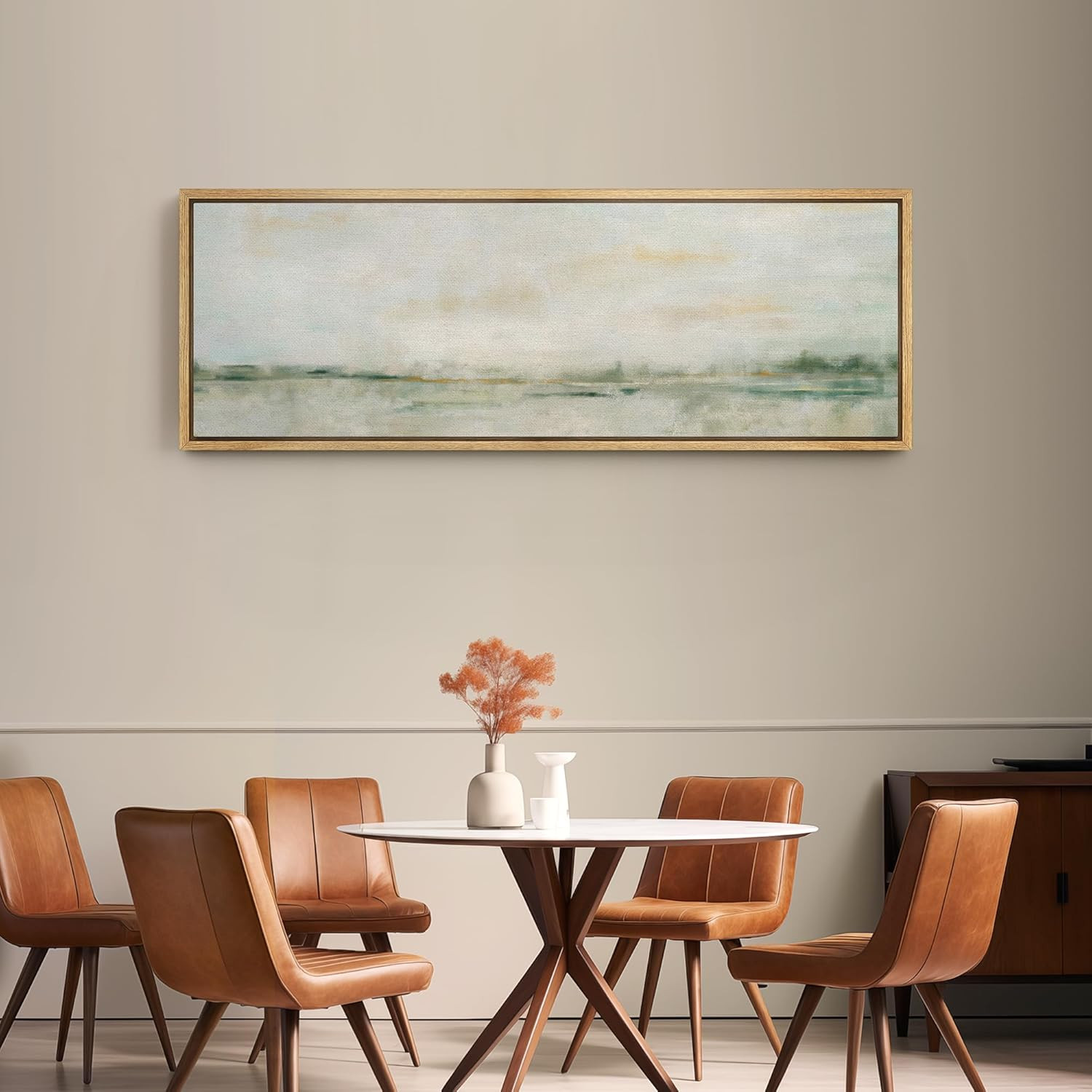 SIGNFORD Large Framed Canvas Print Wall Art Subtle Abstract in Soft Tones Illustrations Modern Ar... | Amazon (US)