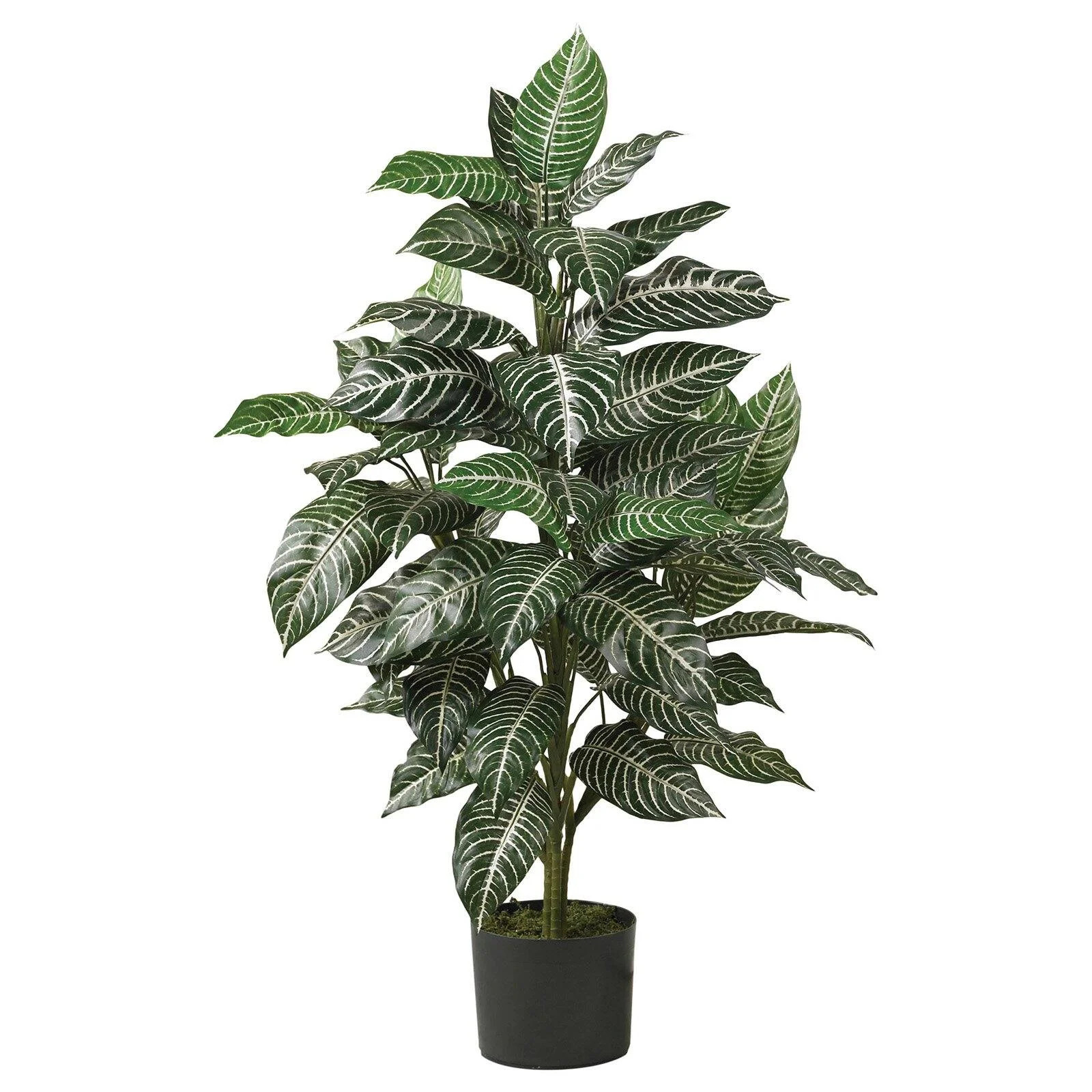 Nearly Natural 6542 3' Zebra Silk Plant in Pot (6542) | Walmart (US)