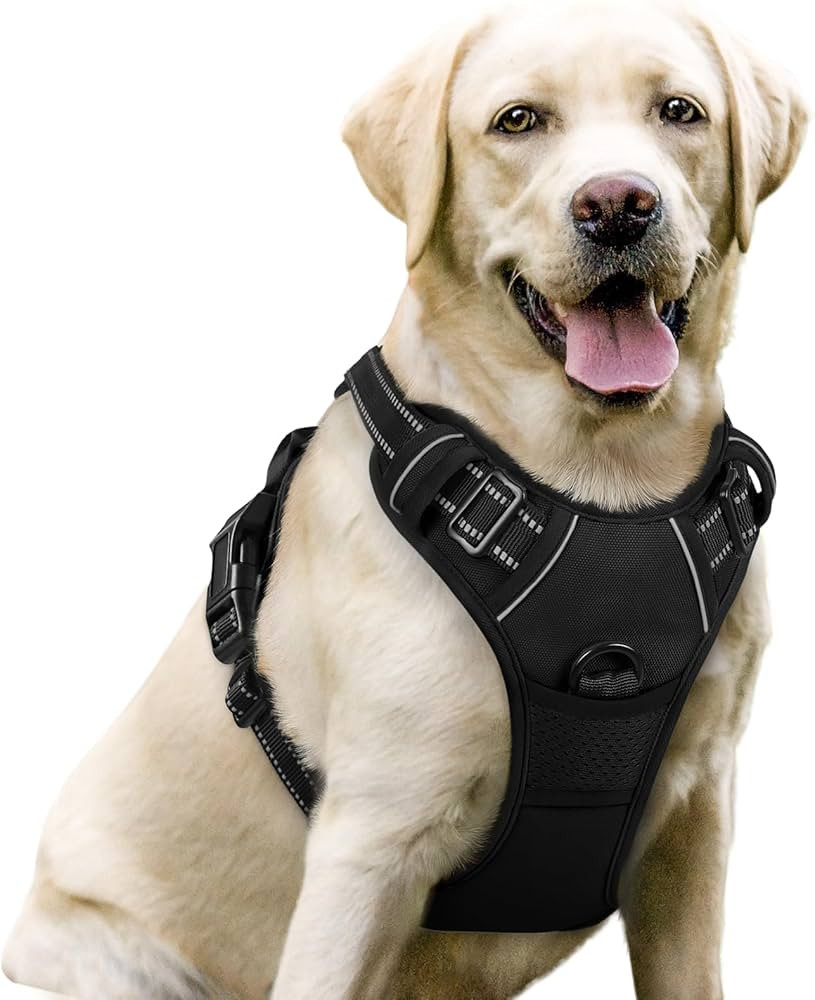 rabbitgoo Hundegeschirr Grosse Hunde Anti Zug mit Griff, L, Schwarz | Amazon (DE)