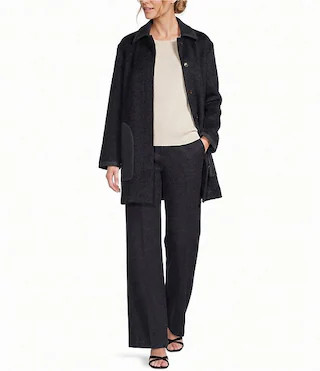 Antonio Melani x Kristen Nichols Park Double Faced Point Collar Long Sleeve Longline Carcoat | Dillard's
