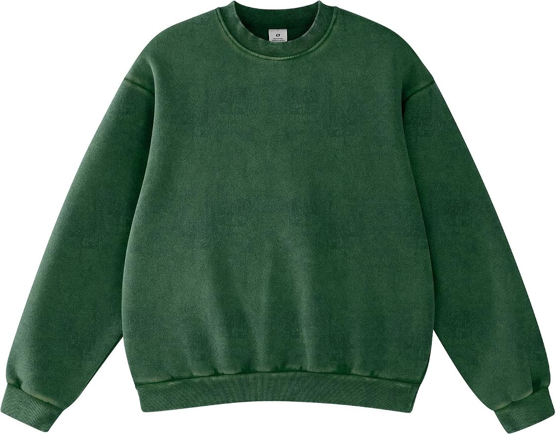 FAIABLE Womens Acid Wash Crewneck Sweatshirt Oversized Fleece Heavyweight Sweatshirts Unisex Vint... | Amazon (US)