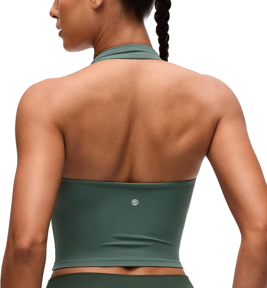 CRZ YOGA Butterluxe Halter Crop Tank Tops | Amazon (US)