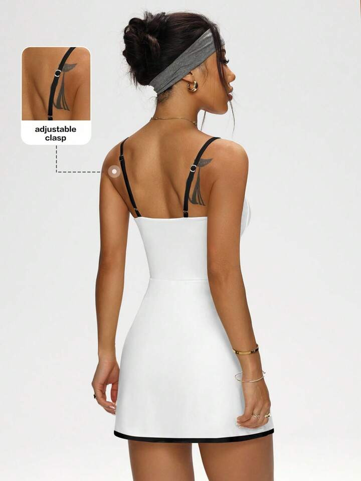 Studio SHEIN Sport Women's Casual Outdoor Simple Contrast Color Strap Sports Dress | SHEIN