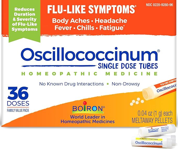 Boiron Oscillococcinum Homeopathic Medicine for flu-Like Symptoms, White, 36 Count | Amazon (US)
