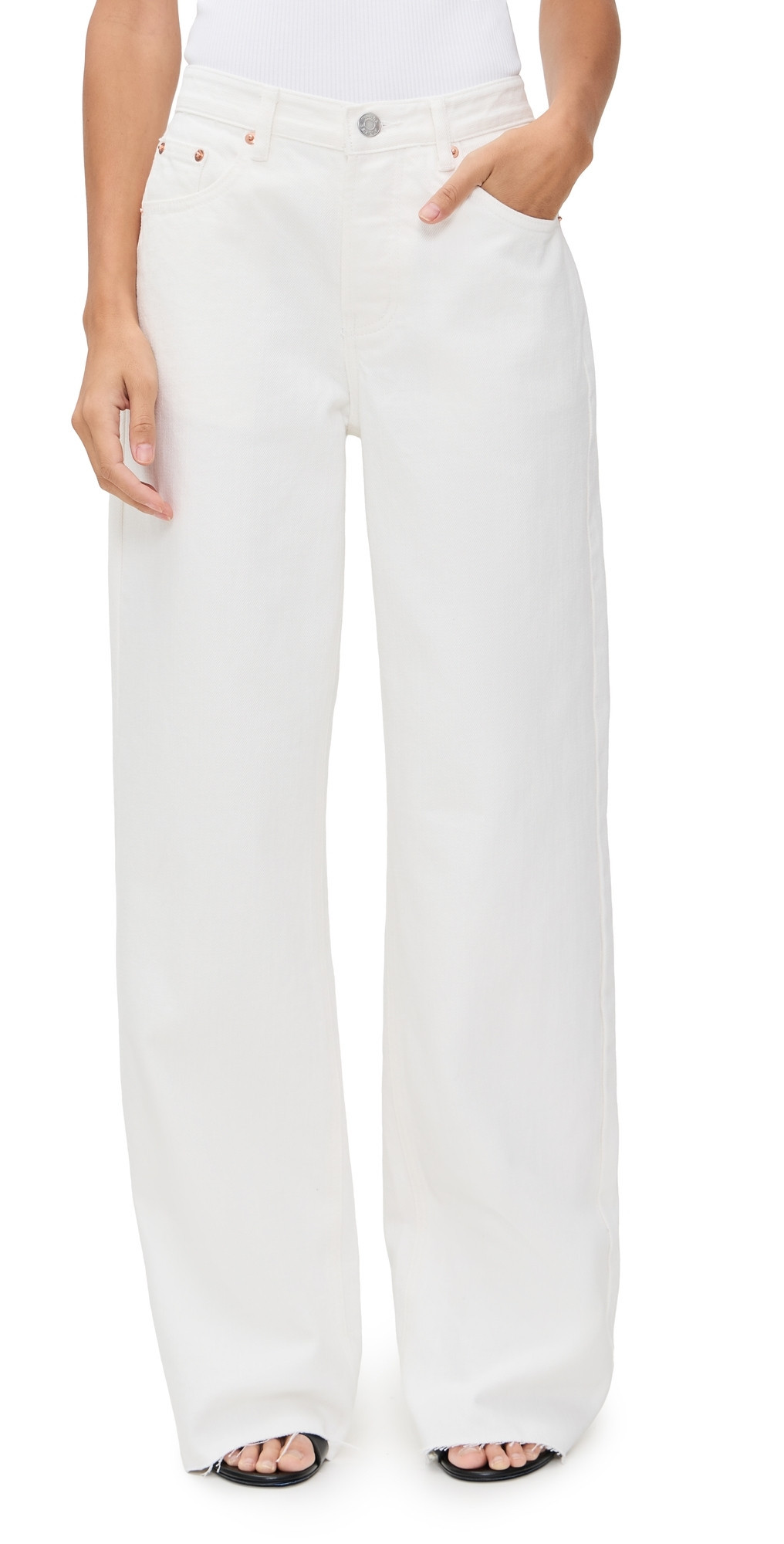 PARKE Low Rise Baggy Jeans Wht 28 | Shopbop