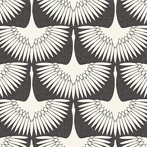 Tempaper x Genevieve Gorder Storm Gray Feather Flock Removable Peel and Stick Wallpaper, 20.5 in ... | Amazon (US)
