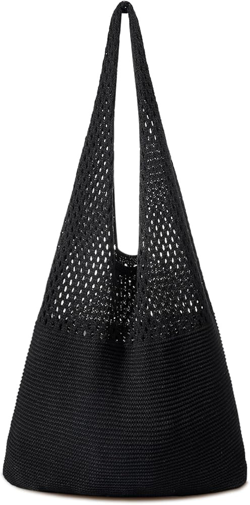 Pleneal Crochet Tote Bag, Mesh Beach Bag, Knitted Shoulder Beach Bags for Women Vacation Aestheti... | Amazon (US)