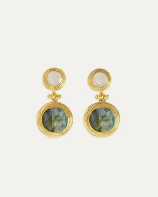Lilis White Chalcedony and Labradorite Drop Earrings | Ottoman Hands