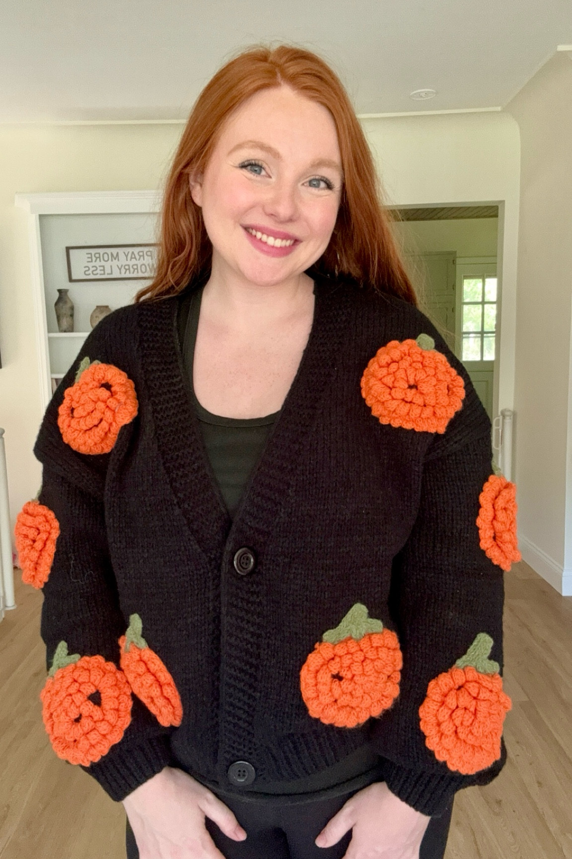 I love this adorable pumpkin cardigan! The little pumpkins all over are so fuzzy, and it’s such a cozy cardigan! It’s perfect for fall! 

I also linked a couple other cheaper options for pumpkin cardigans!

#LTKFallSale #LTKStyleTip #LTKSeasonal