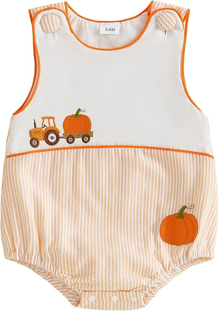 My First Halloween Baby Outfit Pumpkin Ghost Bubble Romper | Amazon (US)