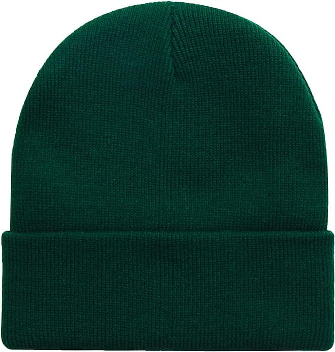 ZOORON 1 & 2 Packs Beanie for Men Women Warm Winter Hats Acrylic Knit Cuffed Beanie Cap Unisex | Amazon (US)