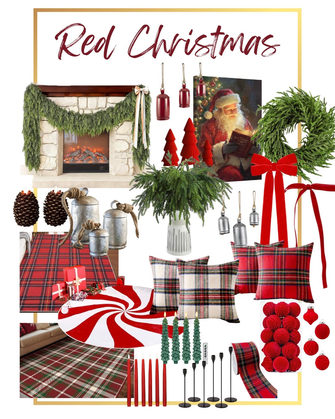Red Christmas 
Traditional Christmas 
Christmas Decorations 
Red and Green Christmas

#LTKSeasonal #LTKHome #LTKHoliday