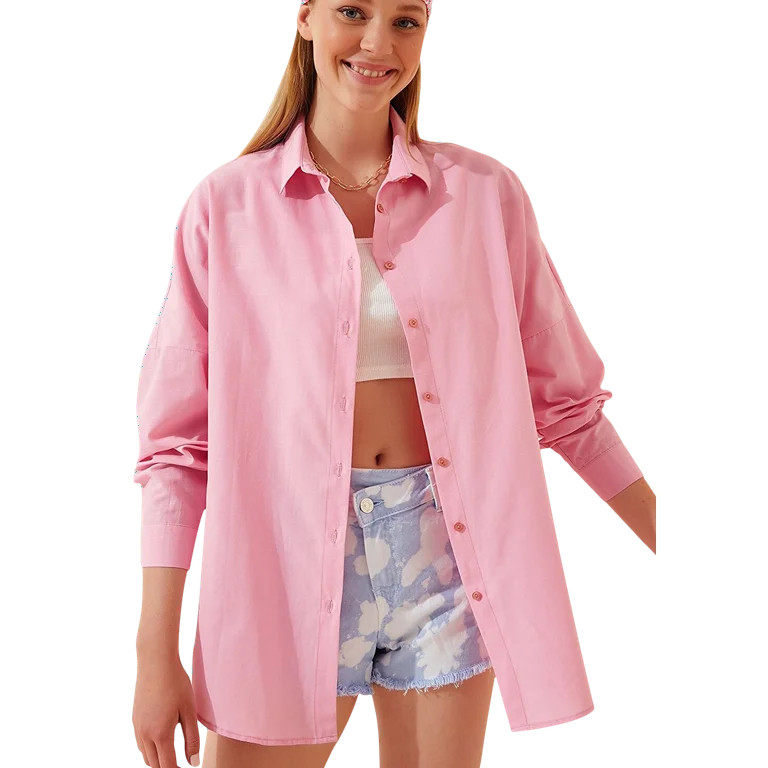 BIG DART Womens Stylish Loose Fit Blouses, Casual Button Down Shirts | Walmart (US)