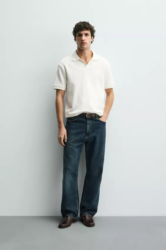 VERTICAL TEXTURED POLO SHIRT | Zara UK
