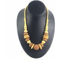 Vintage Necklace, Minimal Boho Chic, Bakelite Beads, Wooden Wood Beaded Painted Wood, Jewellery, Nec | Etsy (US)