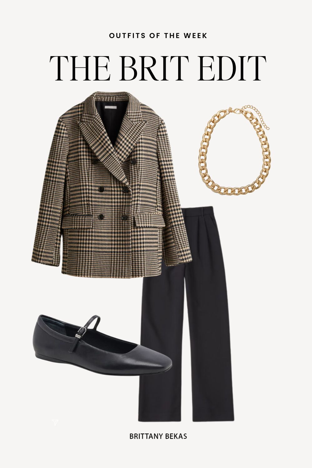 Fall fashion from H&M. A great work outfit. Mary Jane flats. Plaid blazer. Black trousers. Gold chain. H&M fashion

#LTKFindsUnder100 #LTKStyleTip #LTKSaleAlert