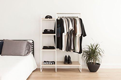 IRIS USA PI-B3 Metal Garment Rack with Shelves, White | Amazon (US)