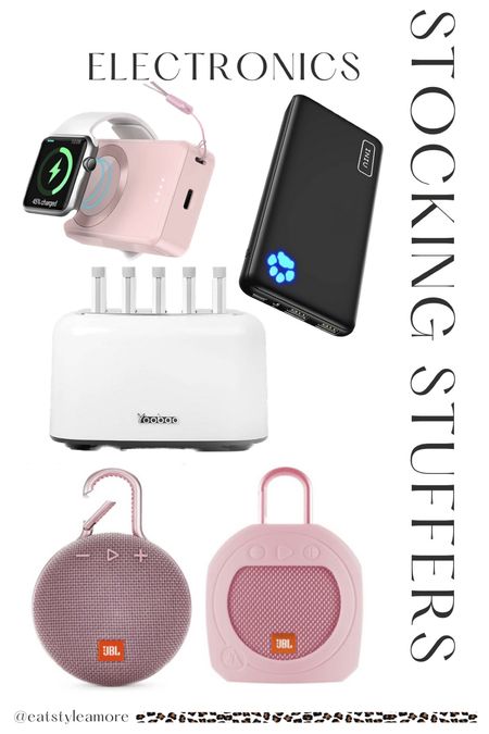 Electronic stocking stuffer ideas for him, her, & the kids. Wireless phone and device chargers. Travel Bluetooth speaker. Apple product accessories. Amazon finds. 

#LTKFind #LTKGiftGuide #LTKtravel