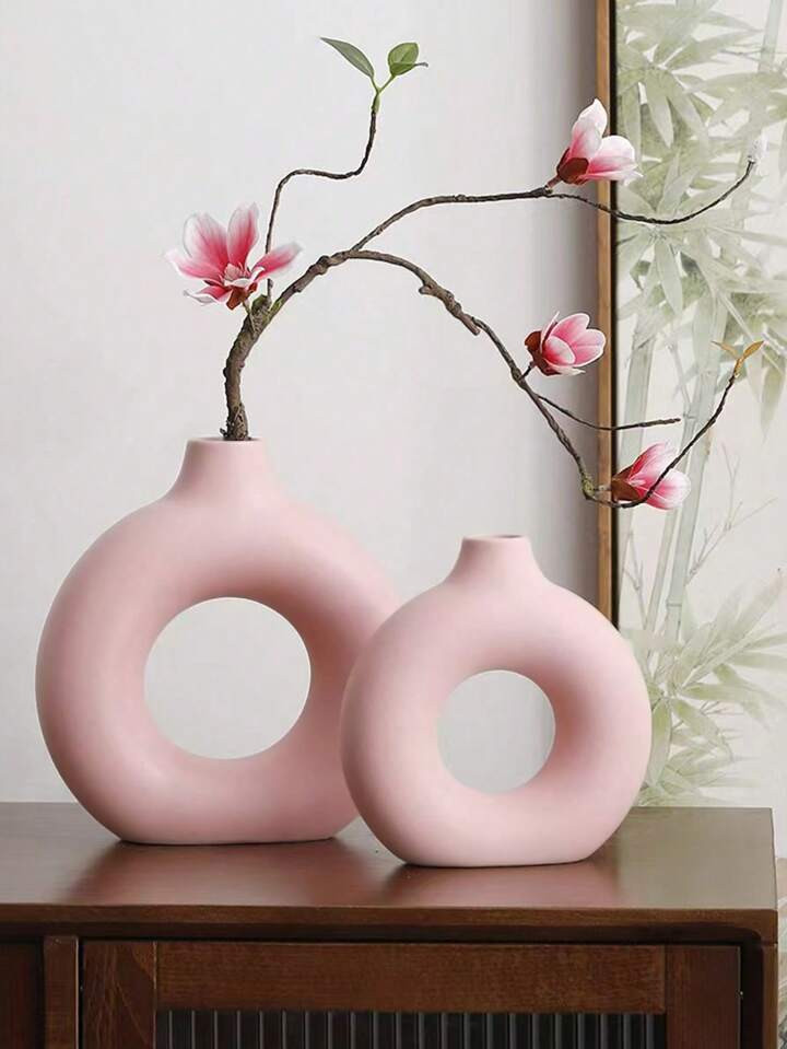 1pc Pink Bedroom/Living Room Decorative Elegant & Cute Vase, Anti-Drop | SHEIN