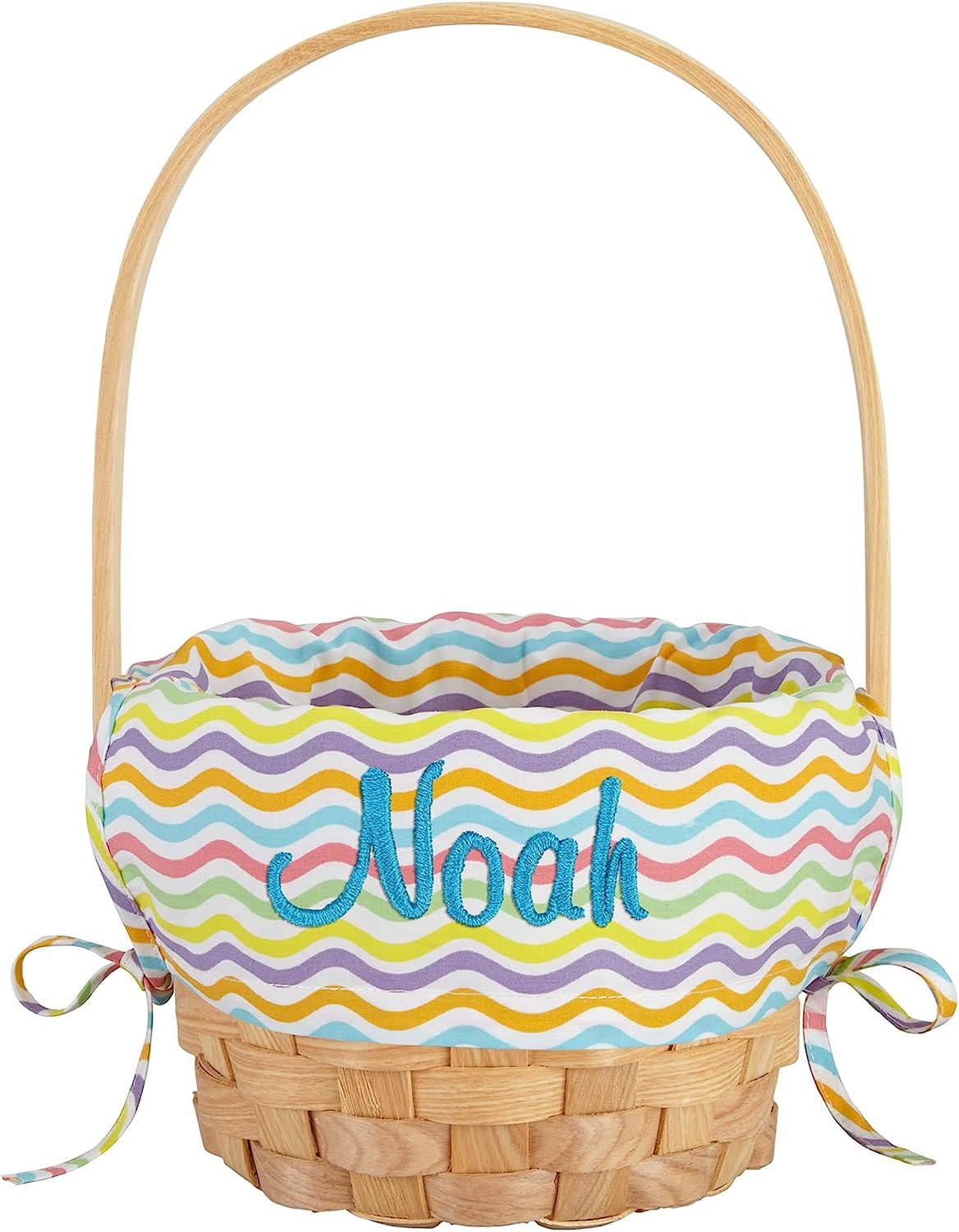 Let's Make Memories Personalized Create Your Own Wicker Easter Basket – Teal Wave Design - Bask... | Amazon (US)