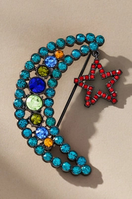 Mixed Crystal Animal Icon Brooch | Anthropologie (US)