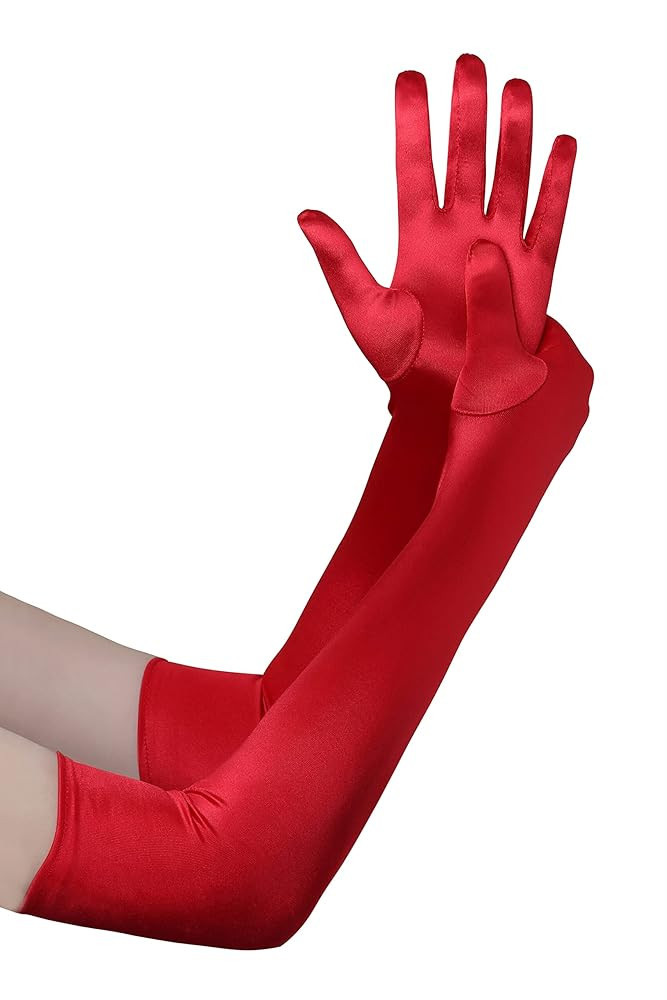 BABEYOND Long Opera Party 1920s Satin Tea Party Gloves Costume Stretchy Adult Size Elbow Length B... | Amazon (US)