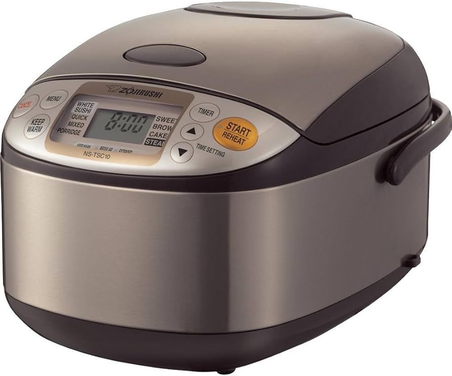 Zojirushi NS-TSC10 5-1/2-Cup (Uncooked) Micom Rice Cooker and Warmer, 1.0-Liter, Stainless Brown | Amazon (US)