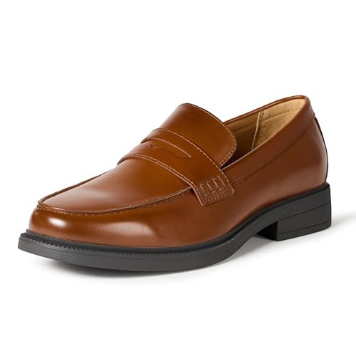 Amazon Essentials Men's Classic Penny Loafers Dress Shoes, Tan Faux Leather, 13 | Amazon (US)