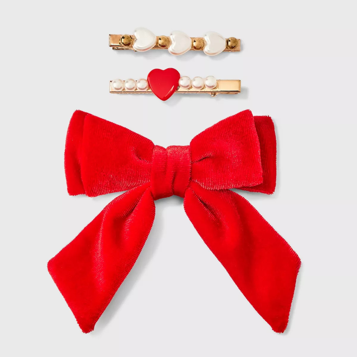 Toddler Girls' 3pc Holiday Bow Hair Clip Set - Cat & Jack™ | Target