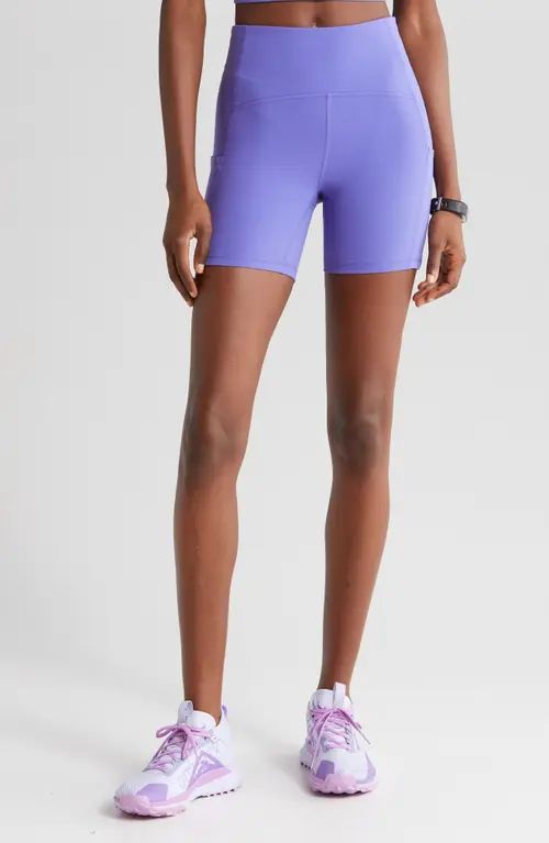 zella Studio Luxe Pocket Bike Shorts in Purple Opulence at Nordstrom, Size Xx-Large | Nordstrom
