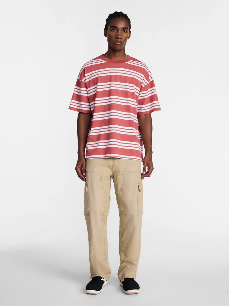 No Boundaries Stripe Pattern Tee with Short Sleeves, Men's XS-4XLT | Walmart (US)