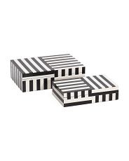 Set Of 2 Resin Striped Boxes | Marshalls